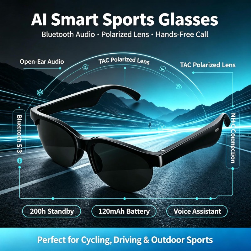 Smart Bluetooth Glasses TAC Po - đánh giá và giá Smart Glasses Lens